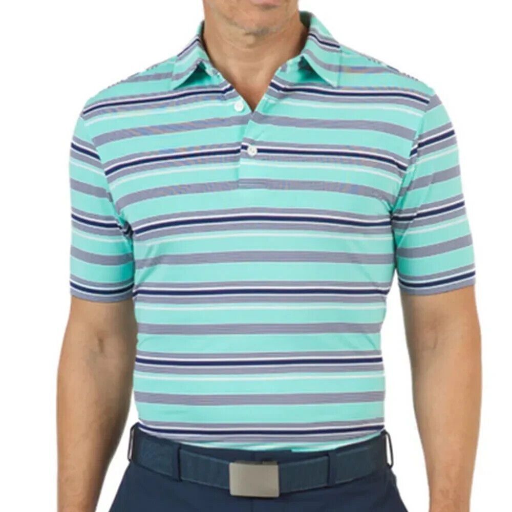 IBKUL Aerocool Golf Polo Shirt Short Sleeve Performance Stretch Men's Sz L